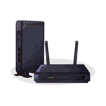 Illustration of wifi router vector