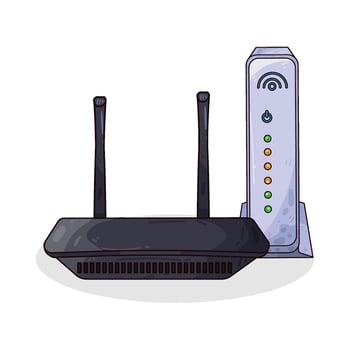 Illustration of wifi router vector