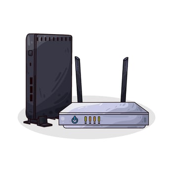 Illustration of wifi router vector
