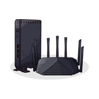 Illustration of wifi router vector