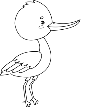 Outline stork bird png
