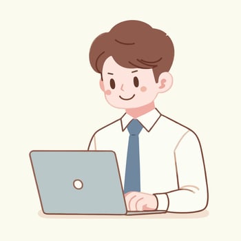 business person working on laptop. flat illustration vector
