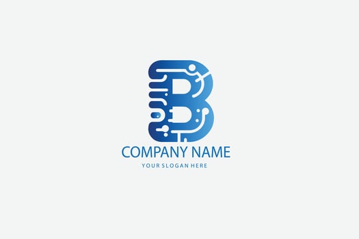 The letter b logo design vector