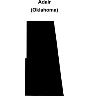 Adair County, Oklahoma blank outline map vector