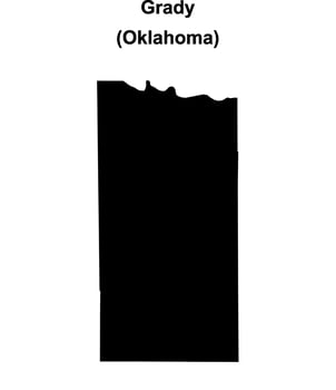 Grady County, Oklahoma blank outline map vector