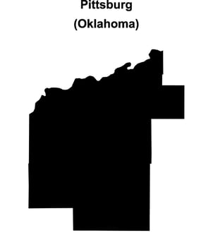Pittsburg County, Oklahoma blank outline map vector