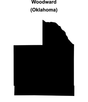 Woodward County, Oklahoma blank outline map vector