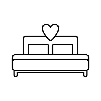 Bed for newlyweds on their honeymoon vector