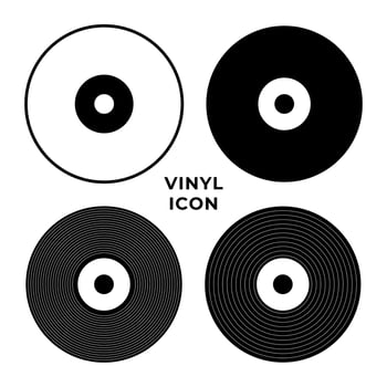 Vinyl record icon. Music disc symbol. Retro vinyl album illustration. Vintage concept. vector