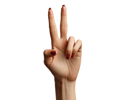 Woman's hand making a peace sign png