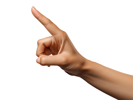 Hand of a woman with raised index finger png