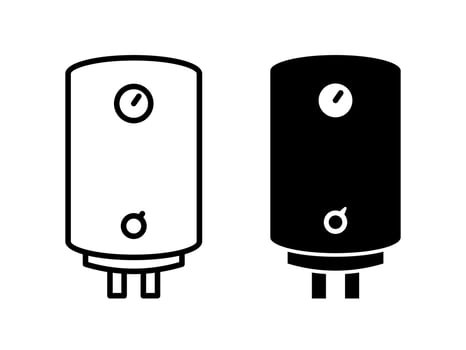 Boiler icon. Water heater symbol. Bathroom thermostat illustration. Thermal system sign. vector
