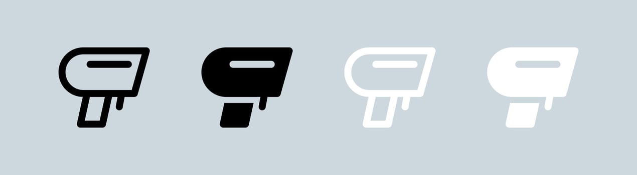 Barcode scanner icon set in black and white. Qr code signs illustration. vector