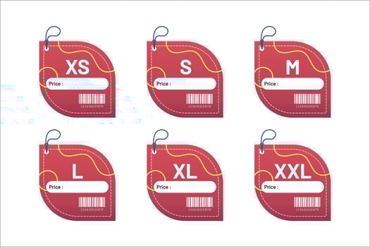 set clothing size labels size label tag Clothing neck label tag concept no border design vector