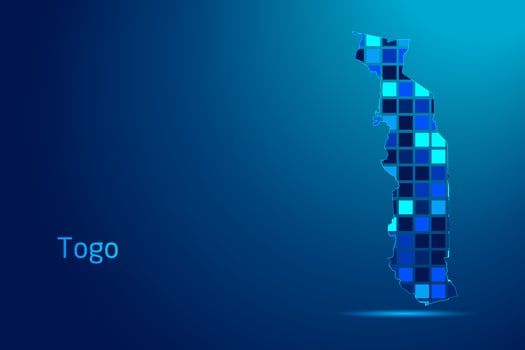 concepts of Togo Network Digital Technology Graphic illustration. Blue Color. Internet Futuristic Concept Map. vector