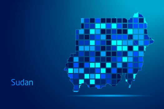 concepts of Sudan Network Digital Technology Graphic illustration. Blue Color. Internet Futuristic Concept Map. vector