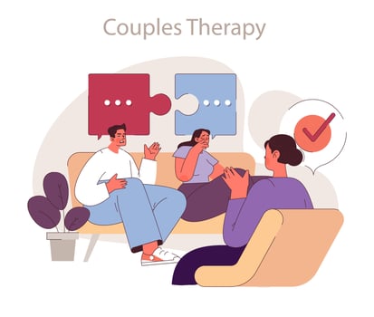Couples therapy concept. vector
