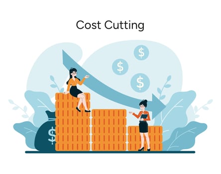 Proactive expense management for organizational savings and profitability vector