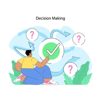 Decision making concept. Flat illustration vector