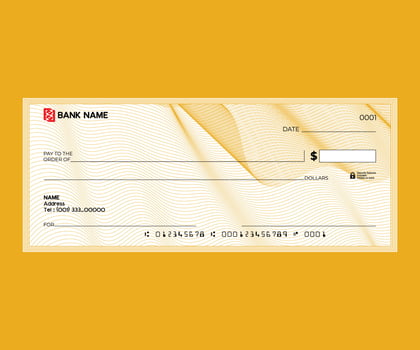Blank check, bank cheque design, Elegant guilloche pattern for certificate or banknote vector