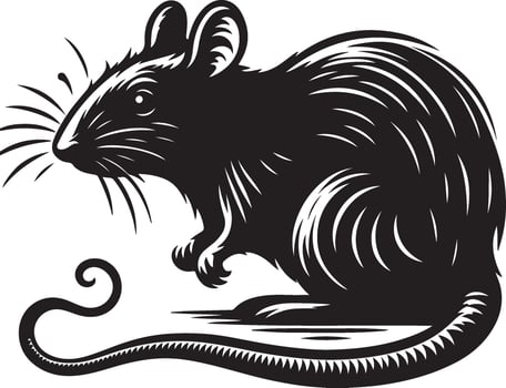A silhouette of a rat animal in style on a white background vector