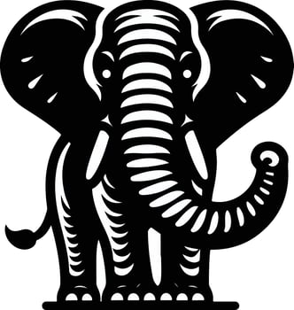 Elephant black illustration vector