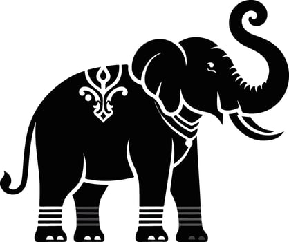 Elephant black illustration vector