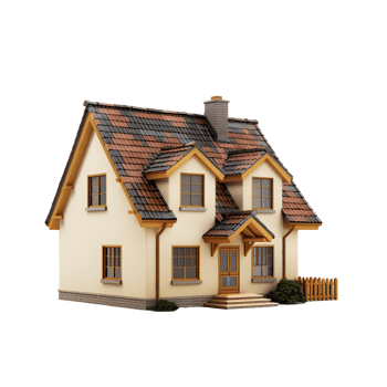 3D house icon on transparent background png