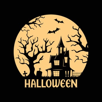 Halloween tee design vector