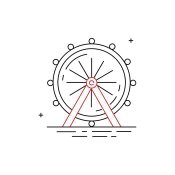 Ferris Wheel Icon Design vector