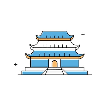 Forbidden City Illustration Icon Design vector