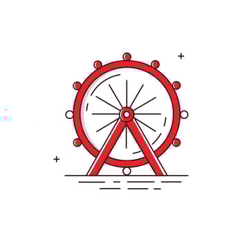 Ferris Wheel Icon Design vector