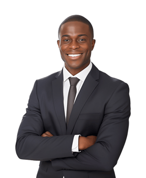 African American Businessman Isolated on Transparent Background png