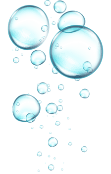 Realistic water bubbles in transparent background png