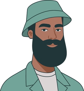 Bearded guy cartoon illustration vector