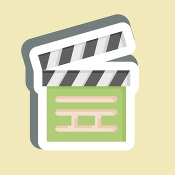 Sticker Clapper Board. related to Cinema symbol. simple design illustration vector