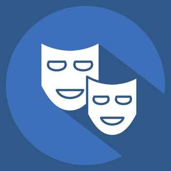 Icon Drama. related to Cinema symbol. long shadow style. simple design illustration vector