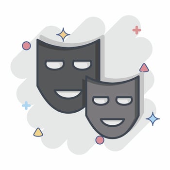 Icon Drama. related to Cinema symbol. comic style. simple design illustration vector