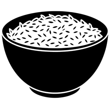 rice black silhouette illustration vector