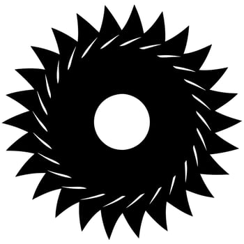 saw blade black silhouette illustration vector
