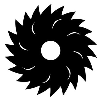 saw blade black silhouette illustration vector