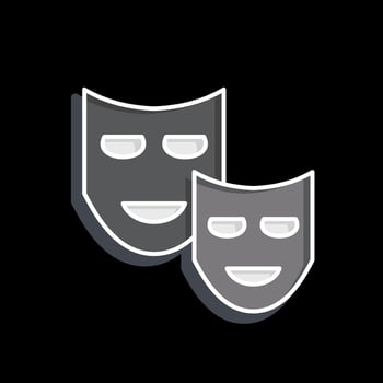 Icon Drama. related to Cinema symbol. glossy style. simple design illustration vector
