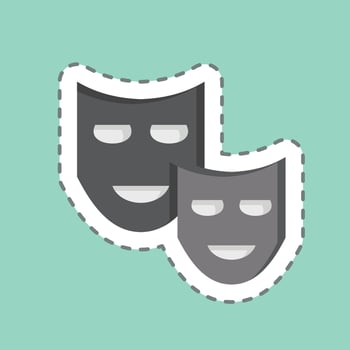 Sticker line cut Drama. related to Cinema symbol. simple design illustration vector