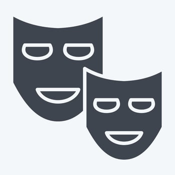 Icon Drama. related to Cinema symbol. glyph style. simple design illustration vector