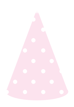 Pink birthday hat illustration on transparent background. png