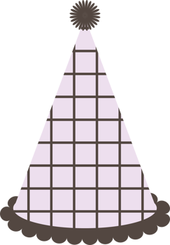Purple birthday hat illustration on transparent background. png