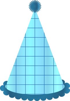 Blue party hat illustration on transparent background. png