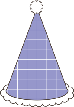 Purple birthday hat illustration on transparent background. png