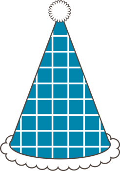 Blue birthday hat illustration on transparent background. png
