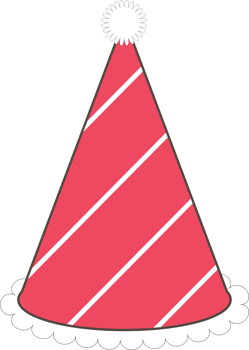 Pink birthday hat illustration on transparent background. png